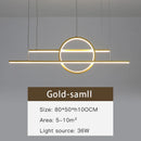 Ljojo Modern Gold Black Dimmable Chandelier for Dining Room - Elegant Pendant Lamp Lighting