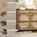 Rattan Shoe Storage Cabinet with 4 Flip Drawers & 2 Drawers by Ljojo™