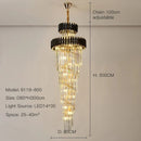Ljojo Luxury Modern Crystal Chandelier - Black/Gold Loft Lighting Fixture