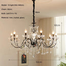 Ljojo Lustre European Crystal Chandelier French Gold Candle Pendant Lights for Home Decor