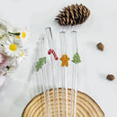 Ljojo 200*8mm Leaf Glass Straws for Smoothie Cocktail Coffee Juice Drinks