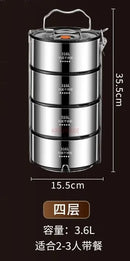 Ljojo 4-Layer Stainless Steel Vacuum Lunch Box & Pot