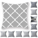 Ljojo 18" Sliver Grey Geometry Striped Pillowcase Home Decor Pillow Cover