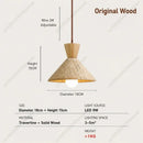 Modern Travertine Wood Pendant Light LED Hanging Chandelier for Dining Room Kitchen Island Bedroom by Ljojo