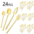 Ljojo 24-Piece Stainless Steel Cutlery Set in Matte Black Finish