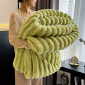 Ljojo Luxury Rabbit Fur Throw Blanket for Cozy Warmth and Comfort