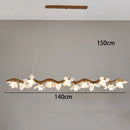 Ljojo LED Wood Chandelier: Elegant Ceiling Lamp for Home or Restaurant