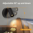 Ljojo LED Wall Light with Remote Control - Rotatable Magnetic Lamp for Bedroom and Living Room