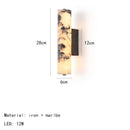 Ljojo Marble Wall Light Dimmable Sconce Black Metal Bedroom Stairs Stone Lamp