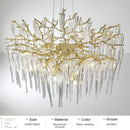 Ljojo Luxury Gold Crystal Chandelier - Modern Branch Design for Living Room, Dining Room & Bedroom