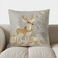 Festive Deer Print Pillow Cover for Sofa, Bedroom, Car by Ljojo