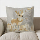 Festive Deer Print Pillow Cover for Sofa, Bedroom, Car by Ljojo