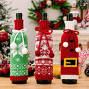 Knitted Snowflake Elk Christmas Wine Bottle Cover by Ljojo