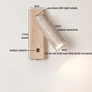 Ljojo LED Wall Light Indoor Up Down Rotate Yellow Travertine Wood Reading Lamp
