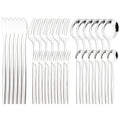 Ljojo 30-Piece Silver Stainless Steel Cutlery Set for Party Kitchen