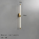Ljojo Minimalist Acrylic LED Wall Light Gold Black Metal Dimmable for Living Room Aisle