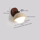 Ljojo Mid Century LED Wall Lights, Yellow Travertine Finish, Pull Chain Switch