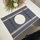 Ljojo 30x45cm Luxe Woven Vinyl Placemats for Kitchen & Dining