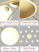 Vintage Ceiling Light Ball Glass Lamp Gold G9 for Living Room Kitchen by Ljojo