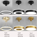 Ljojo LED Circle Ceiling Light Black Gold Lustres Home Decor Fixture