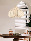 Wabi Sabi Onion Silk Pendant Lights French Cream Style Chandelier by Ljojo for Dining Room Kitchen Bedroom