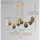 Modern LED Glass Ball Chandelier Pendant Lamp for Bedroom Dining Living Room by Ljojo