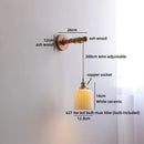 Ljojo LED Wall Light Fixture Switch Stair Lighting Round Ceramic Wood Bedside Lamp