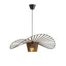 Nordic Straw Hat Pendant Lights LED Chandelier Fabric Hanging Lamps for Home Decoration by Ljojo