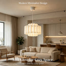Nordic Wabi Sabi Fabric Pendant Light: Soft Glow Chandelier for Minimalist Home by Ljojo