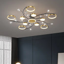 Ljojo LED Smart Remote Control Round Chandelier for Living Room Kitchen Interior Lighting