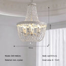 American Lustre K9 Crystal E14 Pendant Lights: French White Iron LED Hanging Lamp by Ljojo