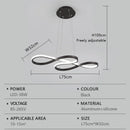 Ljojo LED Pendant Light Bar Remote Dimming Chandelier