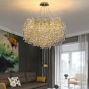 Gold Round K9 Crystal Chandelier Lamp for Luxe Home Decor by Ljojo
