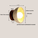 Ljojo LED Wall Light with Wood Base, Natural Yellow Travertine, Modern Nordic Design