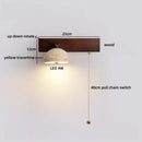 Ljojo LED Wall Sconce Up Down Rotate Yellow Travertine Mirror Light