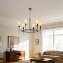 Retro Chandeliers Linen Cloth E14 Pendant Lights for Living Room & Dining Room by Ljojo
