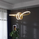 Nordic LED Pendant Lights: Serpentine Golden Ring Chandelier for Living Room by Ljojo