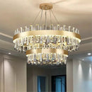Ljojo Luxury Golden Crystal Round Ceiling Chandelier Light for Living Room