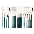 Ljojo 24-Piece Stainless Steel Cutlery Set - Black Mirror Finish