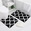Ljojo Microfiber Bathroom Rugs Set 2 Pc - Non Slip Shaggy Bath Rug