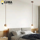 Ljojo Yellow Travertine Pendant Light for Bedside - Natural Chandelier with Wabi-Sabi Style