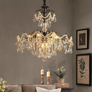 American Retro Crystal Pearl Lustre Chandeliers for Living Room by Ljojo