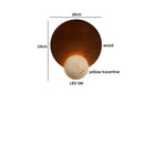 Ljojo LED Pull Chain Wall Light: Yellow Cave Stone Wood Wabi Sabi Design