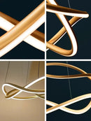 Ljojo Line Art LED Chandelier Modern Designer 3D Curved Pendant Lamp for Home Decor