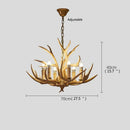 American Style Antler Deer Chandelier For Living Room - Farmhouse Hanging Light by Ljojo