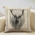Elk Animal Cushion Cover Sofa Decor Pillow Case Linen Home Decor Ljojo