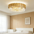Gold Crystal LED Chandelier Rotundity Ceiling Lamp for Living Room by Ljojo