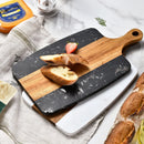Ljojo Marble Splice Acacia Wood Chopping Board for Cheese Bread Charcuterie