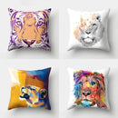 Ljojo Lion Tiger Head Pillowcase for Home Decor - Soft and Stylish Animal Cushion Cover