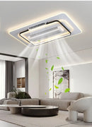 Ljojo Modern Invisible Bladeless LED Ceiling Fan Light Remote Control Living Room Decor